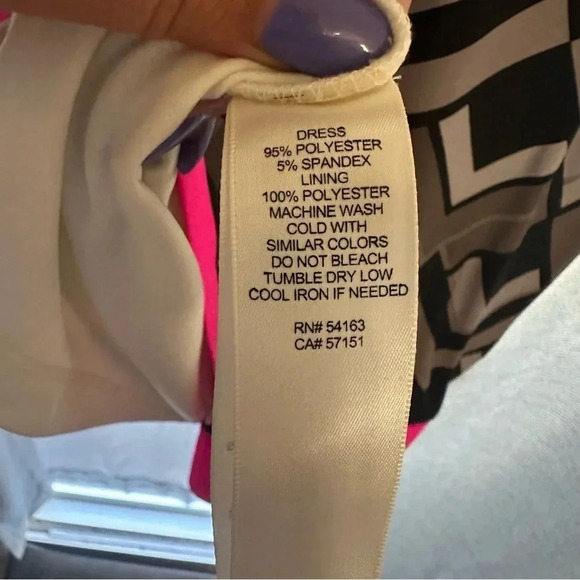 NWOT- Eliza J Geometric‎ Print Zippered Lined Dress. Size 12. - Picture 7 of 7